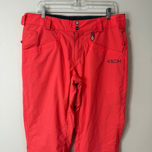 Volcom Women's Logic Snow Pants Bright Coral Large - Picture 4 of 11